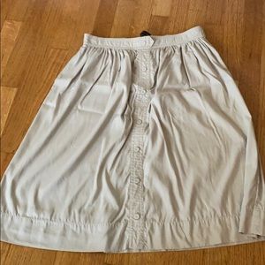 Zara beige khaki silky button front skirt